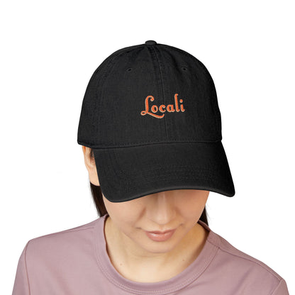 Embroidered Locali Denim Hat - Stylish and Casual Social Cap for Everyday Wear