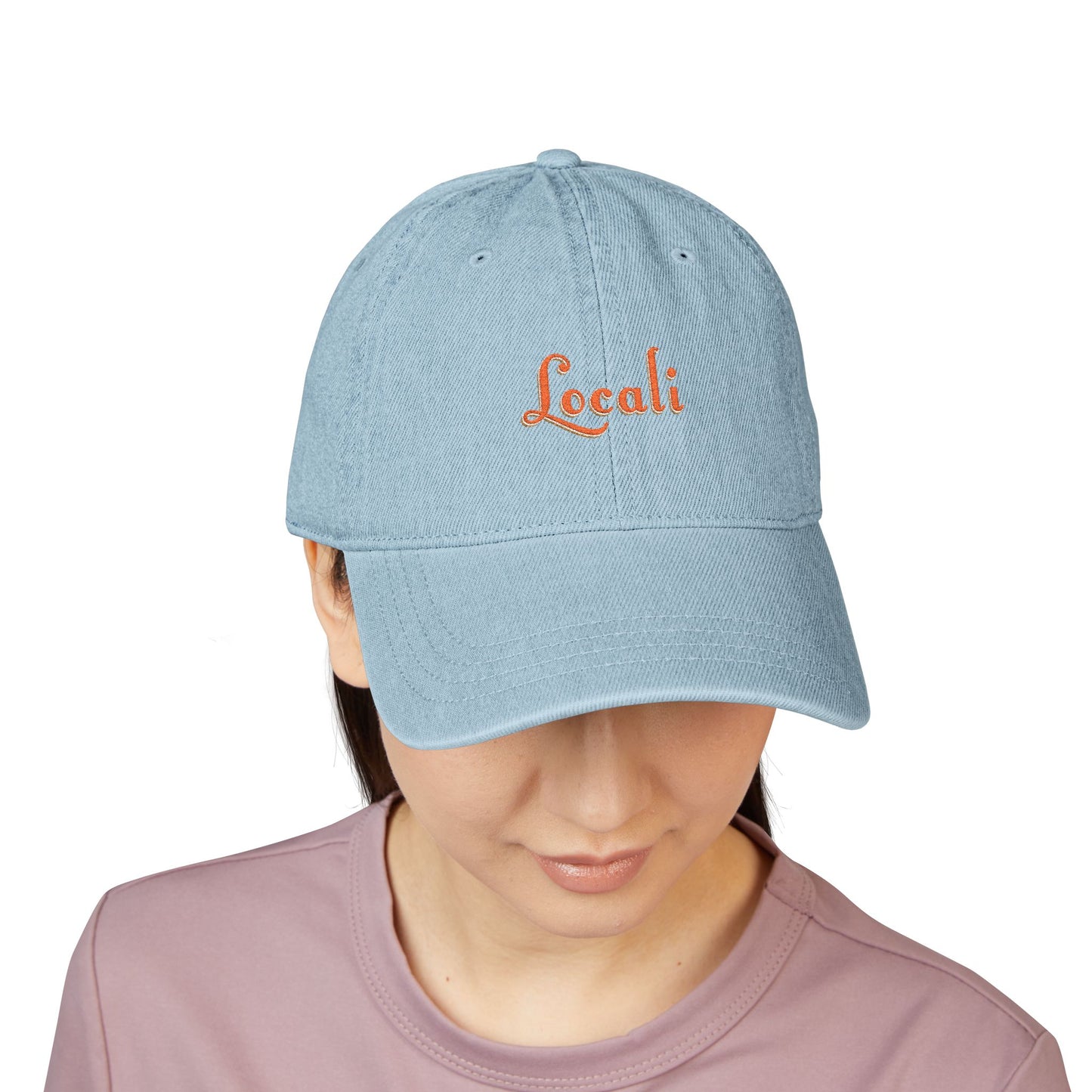 Embroidered Locali Denim Hat - Stylish and Casual Social Cap for Everyday Wear