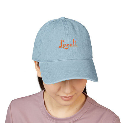 Embroidered Locali Denim Hat - Stylish and Casual Social Cap for Everyday Wear