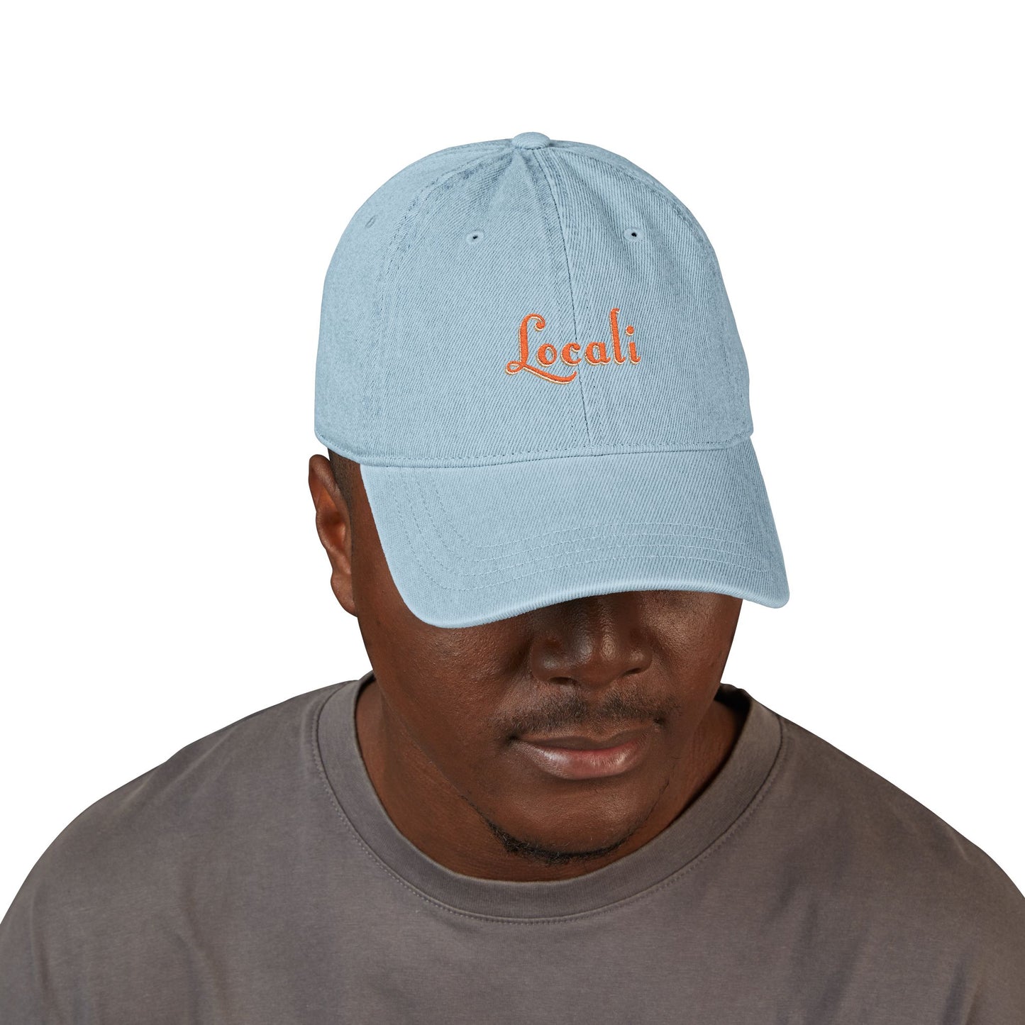 Embroidered Locali Denim Hat - Stylish and Casual Social Cap for Everyday Wear