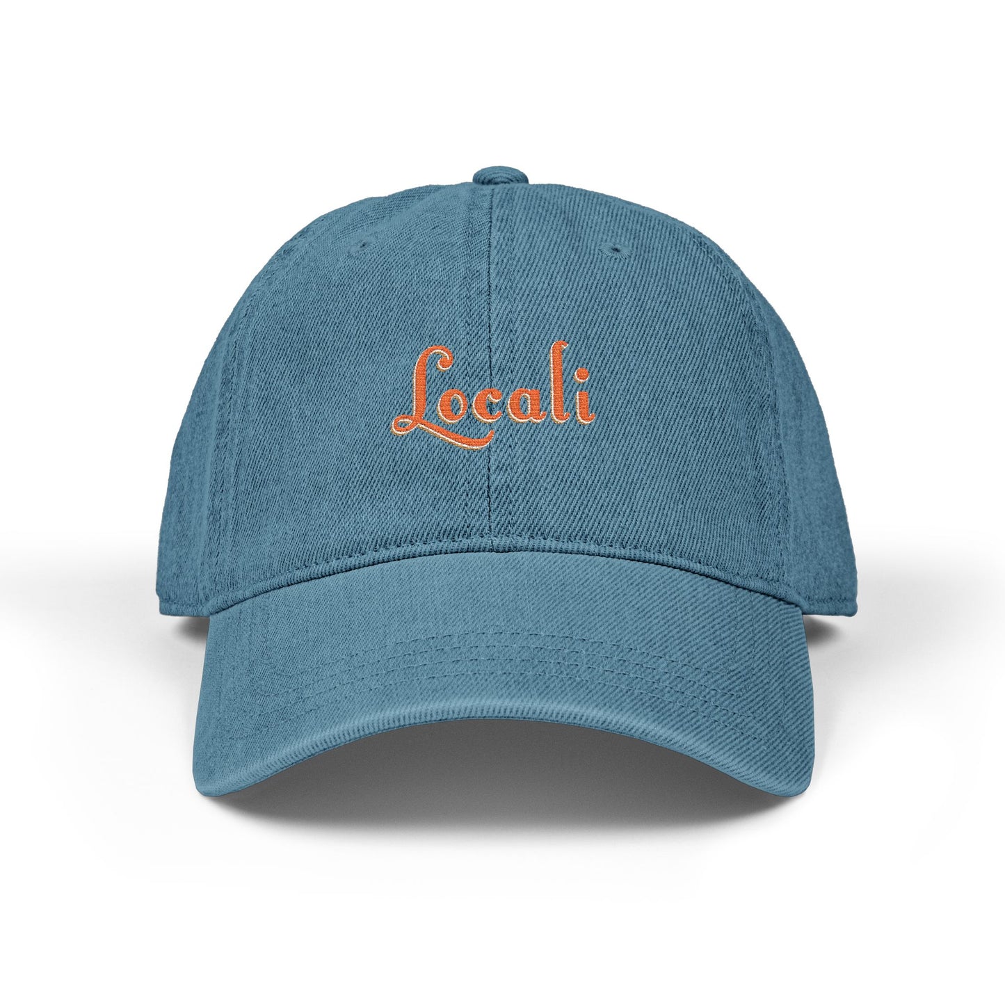 Embroidered Locali Denim Hat - Stylish and Casual Social Cap for Everyday Wear