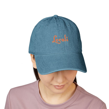 Embroidered Locali Denim Hat - Stylish and Casual Social Cap for Everyday Wear